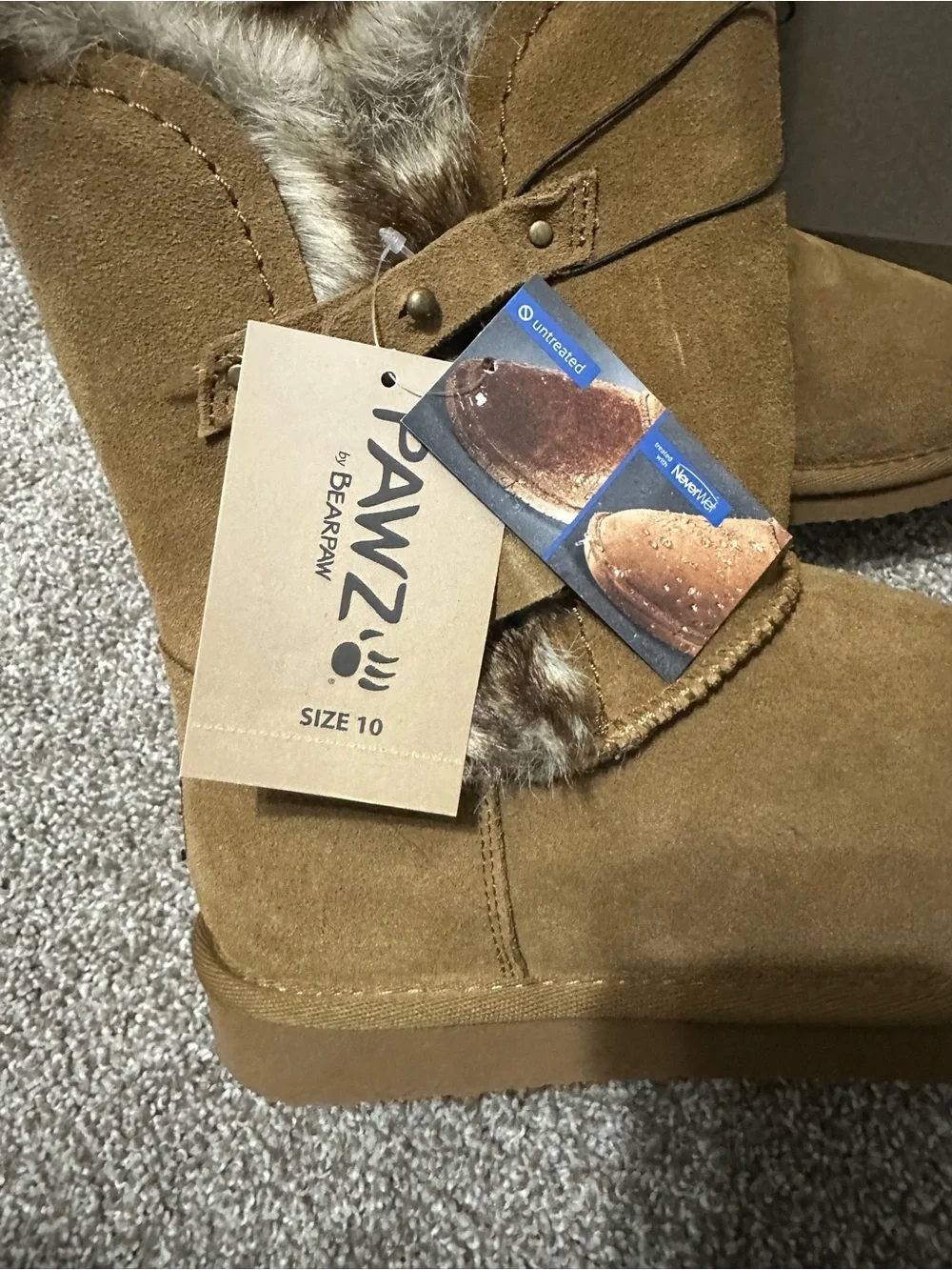 BearPaw Women's Tan Faux-Fur Winter Boots